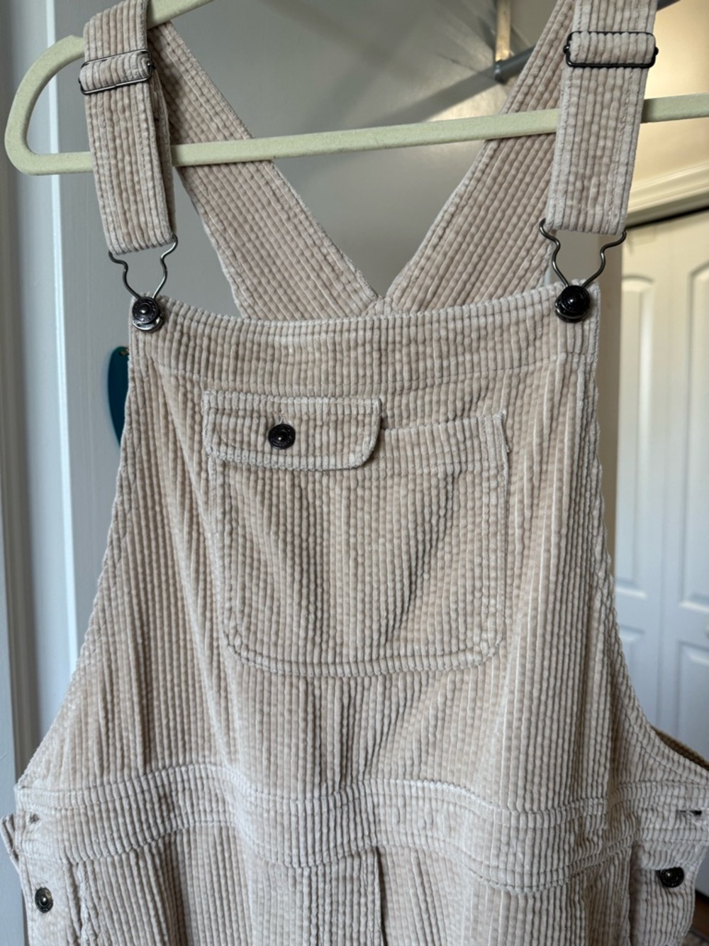 Chadwicks Neutral Beige Corduroy Wide wail overalls - Picture 2 of 6